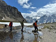 Crossing the stream near Lake Louise