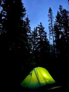 Tent glowing in the dark
