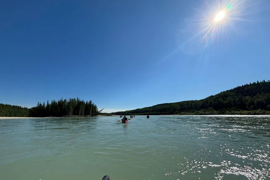 Sunny day canoeing